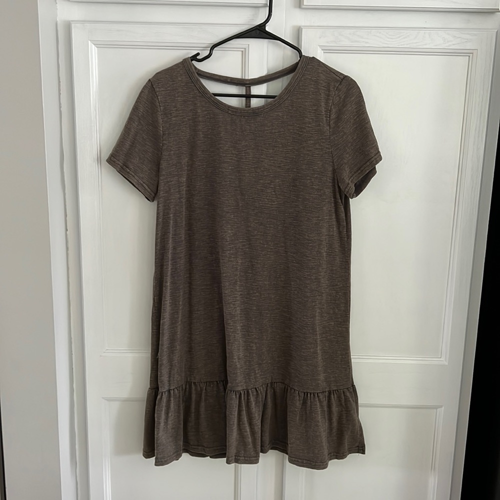 Very J Brown Shirt Dress